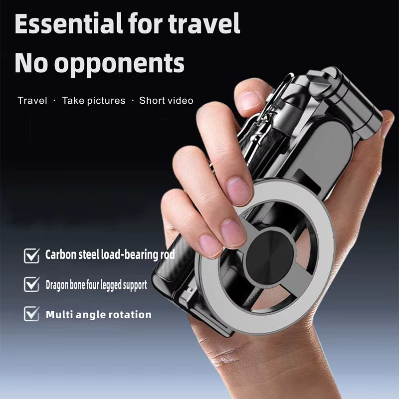 4-in-1 Multifunctional Magnetic mini Selfie Stick with 360° Rotation Wireless Bluetooth Control Magnetic Phone Holder